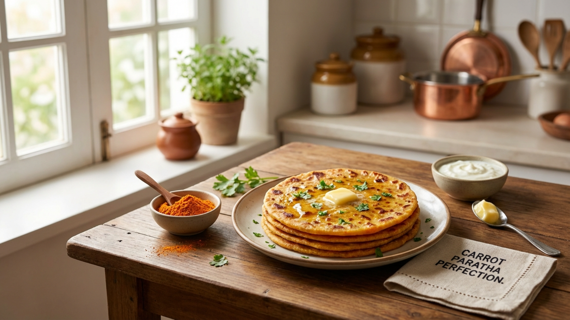 Carrot Paratha - Tasty & Healthy